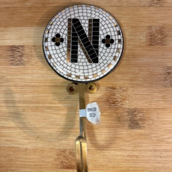 NWT - Anthropologie Bistro Tile Monogram Hook – Letter N - Picture 4 of 16